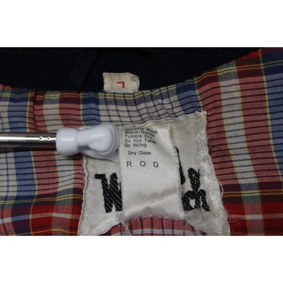 Woolrich men's vintage plaid‎ lined lightweight outdoor bomber jacket L FLAWS - Picture 9 of 13